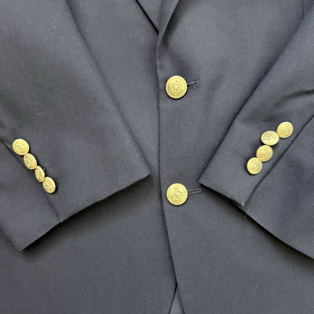 Vintage Polo University Club by Ralph Lauren Navy Blue Blazer 44R Made in Canada - Picture 15 of 16